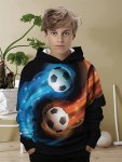 Casual Outdoor Shirt For Boys Digital Print Random Pattern Polyester Cotton Blend Long Sleeve Comfortable And Breathable