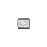 Composable Classic Link White Pearl Ribbon In Silver