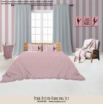 Kids Duvet Set Pink Dotted Dancing Ballerina