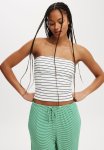 Cotton On Rosa Seam Detail Tube Top - Classic Stripe White black