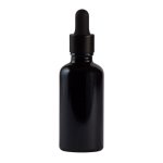 50ML Black Glass Aromatherapy Bottle With Pipette - Matt Black 18 89
