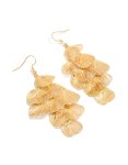 Goldair Gold Laser Cut Petal Layered Drop Earrings