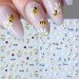 Summer 5D Cute Bee & Daisy Flower Nail Stickers: Fantasy Decor For DIY Manicures