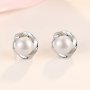 1pair Freshwater Pearl Stud Earrings Elegant And Cute Style Sophisticated Charm Ear Jewelry Banquet Accessories For Women