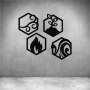 4 Piece Four Elements - Matt Silver / L 800 X H 800MM