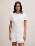 Elinda Button Up Linen MINI Dress - 18 Porcelain