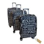 Smte Leather 3-PIECE Suitcase Set: Elevate Your Travel In Style +smte Keyring With Keychain