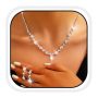 Yean Bride Silver Bridal Necklace Earrings Set Crystal Wedding Jewelry Set Rhinestone Choker Necklace For Women A-silver