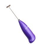 Gotd Electric Milk Frother Handheld Milk Wand Mixer Frother For Latte Coffee Hot Milk Drinks Stirrer Egg Beater Purple