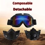 Adult Off-road Motorcycle Riding Mask With Detachable Goggles Thermoplastic Polyurethane Dustproof Face Guard Composable Windpro