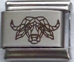 9MM Laser Italian Charm - Geo Buffalo