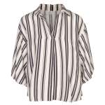 Stripe Print Bubble Sleeve Shirt - Stone Free