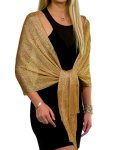 Shawls And Wraps For Evening Dresses Metallic Sparkle Womens Wedding Gold Shawl