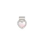 Seimia Pendant Pink Mother Of Pearl Heart Cz