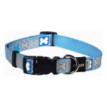 Rogz Pupz Reflecto Medium 16mm Reflective Puppy Collar - Blue Bones