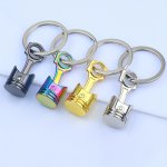 1PC 2PCS Creative Car Keychain For Men Metal MINI Auto Engine Piston Components Shape Key Ring Vehicle Part Pendant Keychain