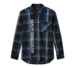 Black Plaid Woven Long Sleeve Shirt