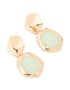 Goldair Gold Organic Green Resin Drop Earrings