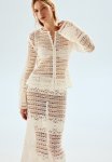 Crochet-look Cardigan - Cream