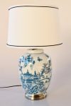 Blue & White Chinese Lamp Base With Shade 63X38CM