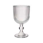 Clear Ribbed Wine Glass