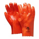 Orange Pvc Freezer Glove 30CM Open Cuff Sandy Palm Hiviz