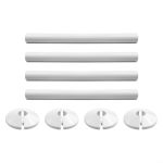Radiator Pipe Covers For 15MM Pipes 200MM Chrome Plastic Sleeve Set With Snap-fit Collars Bathroom Decor Trim Includes 4 Sleeves