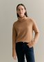 Wool Blend Button Detail Relaxed Rollneck