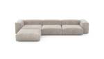 Four Module Chaise Sofa - Cord Velours - Platinum - 377CM X 241CM