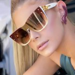 Large Cat Eye Fashion For Women Men One-piece Gradient Sun Shades For Summer Beach Travel