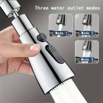 3-IN-1 Kitchen & Bathroom Faucet Extender - Splash-proof Pressurized Sprinkler With 3-SPEED Rotatable Bubbler And Scrubbing Nozz