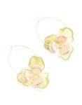 Goldair Gold Green Acrylic Flower Hoop Earrings