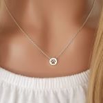 Elmi 925 Sterling Silver Paw Print Necklace 8MM 45CM Chain