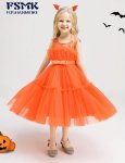 Orange Ruffle Special Occasions Dress