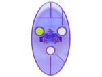 Parts Minifigure Shield Elliptical With Dimensions Keystone Symbol With 3 White And Lime Circles Pattern 92747PB05