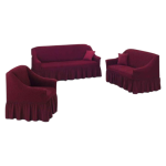 Smte Elastic Stretch Universal Stretch Couch Cover Maroon 3 Pieces With Keychain