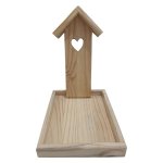 Wooden Bird Feeder 19.5 X 25 X 30.5CM Heart Cut-out