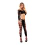 Lapdance - Fire Flame Crop Top & Pant Black