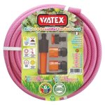 Watex Hosepipe With Fittings Pink 12MM X 20M