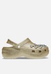 Crocs Cls Platform Glitter Emb Clg W - Gold