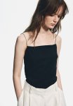 Strappy Jersey Top - Black