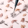 Self-Adhesive Floral Nail Art Stickers - Gradient Bloom & Leaf Designs Easy Apply Decals For Manicure And Pedicure Crystal Embellished No Scent Cartoon Theme