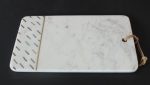 White Chopping Board With Mother Of Pearl Inserts 35.5X20CM