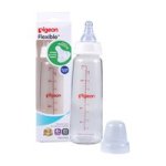 Peristaltic Plus Glass Nursing Bottle Standard Neck 240ML S-cut Teat Pidgeon Design