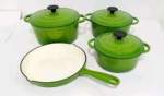Smte Dream World-cast Iron 7PCS Pots Set Green With Keychain