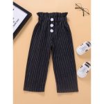 Trendy Black Striped High Waisted Pants