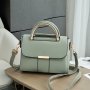 Chic Striped Faux Leather Handbag For Women - Waterproof Adjustable Strap Crossbody Bag With Magnetic Closure