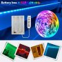 Mardi Gras Space Theme LED Strip Lights - Flexible Rgb Color Changing Battery Powered No Plug Push Button Control 3-KEY Controller - For Indoor/outdoor