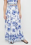 Co-ord A-line Maxi Skirt - Blues Linear Floral