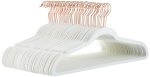 Amazon Basics Slim Velvet Non-slip Suit Clothes Hangers Ivory/rose Gold - Pack Of 50